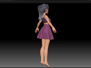 zbrush personagem estilizado malha base feminina - estilo amy girl 8 Modelo 3D