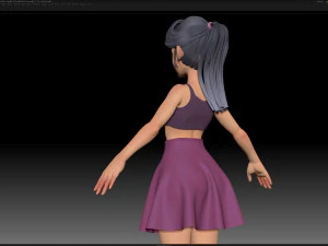zbrush personagem estilizado malha base feminina - estilo amy girl 8 Modelo 3D