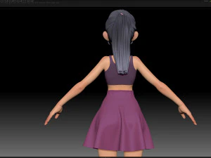 zbrush personagem estilizado malha base feminina - estilo amy girl 8 Modelo 3D