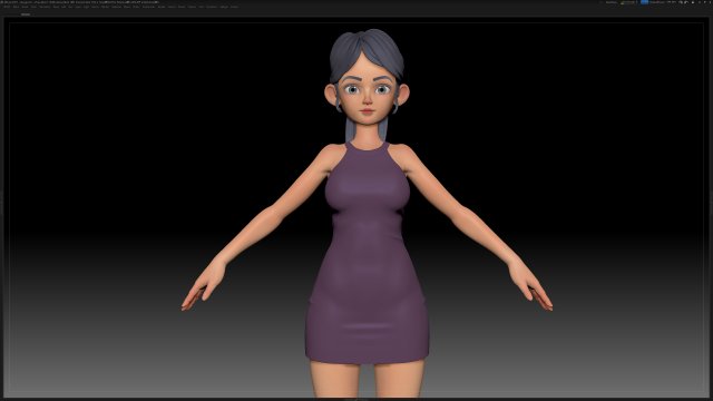 zbrush stylized character girl base mesh - amy girl style 9 Modelo 3D .c4d .max .obj .3ds .fbx .stl .blend 