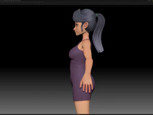 maille de base de fille de personnage stylis&eacute; zbrush - style amy girl 9 Modèle 3D