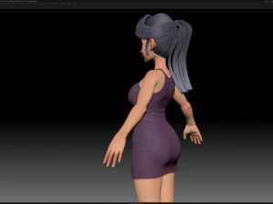 maille de base de fille de personnage stylis&eacute; zbrush - style amy girl 9 Modèle 3D