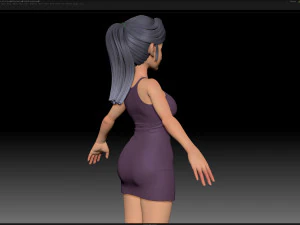 maille de base de fille de personnage stylis&eacute; zbrush - style amy girl 9 Modèle 3D