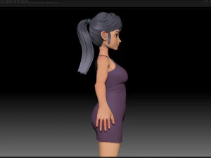 maille de base de fille de personnage stylis&eacute; zbrush - style amy girl 9 Modèle 3D