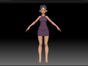 zbrush stylized character girl base mesh - amy girl style 9 Modelo 3D