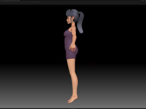 zbrush stylized character girl base mesh - amy girl style 9 Modelo 3D