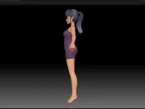 maille de base de fille de personnage stylis&eacute; zbrush - style amy girl 9 Modèle 3D