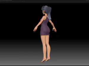 maille de base de fille de personnage stylis&eacute; zbrush - style amy girl 9 Modèle 3D