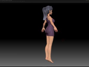 zbrush stylized character girl base mesh - amy girl style 9 Modelo 3D
