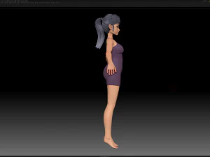 maille de base de fille de personnage stylis&eacute; zbrush - style amy girl 9 Modèle 3D