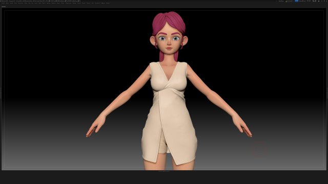 zbrush stylized character girl base mesh - amy girl style 10 Modelo 3D .c4d .max .obj .3ds .fbx .stl .blend 