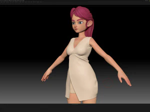 zbrush personagem estilizado malha base feminina - estilo amy girl 10 Modelo 3D
