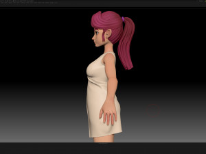 zbrush stylized character girl base mesh - amy girl style 10 Modelo 3D