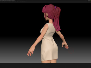 zbrush stylized character girl base mesh - amy girl style 10 Modelo 3D