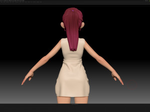 zbrush stylized character girl base mesh - amy girl style 10 Modelo 3D