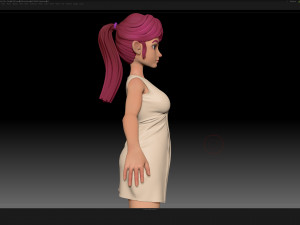 zbrush stylized character girl base mesh - amy girl style 10 Modelo 3D