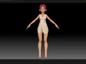 zbrush personagem estilizado malha base feminina - estilo amy girl 10 Modelo 3D
