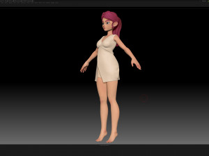 zbrush stylized character girl base mesh - amy girl style 10 Modelo 3D