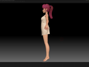 zbrush stylized character girl base mesh - amy girl style 10 Modelo 3D