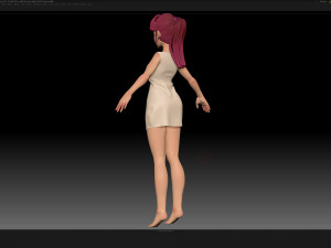 zbrush stylized character girl base mesh - amy girl style 10 Modelo 3D