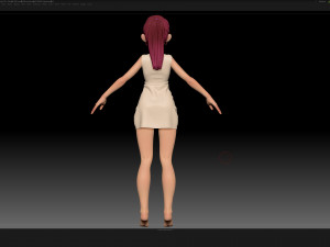 zbrush stylized character girl base mesh - amy girl style 10 Modelo 3D