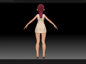 zbrush personagem estilizado malha base feminina - estilo amy girl 10 Modelo 3D