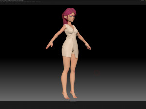 zbrush stylized character girl base mesh - amy girl style 10 Modelo 3D