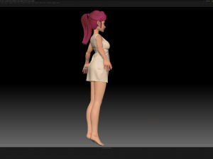 zbrush stylized character girl base mesh - amy girl style 10 Modelo 3D