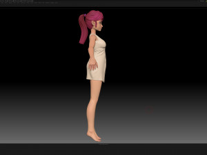 zbrush stylized character girl base mesh - amy girl style 10 Modelo 3D