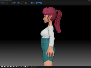 zbrush stylized character girl base mesh - amy girl style 11 Modelo 3D