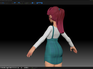 zbrush stylized character girl base mesh - amy girl style 11 Modelo 3D
