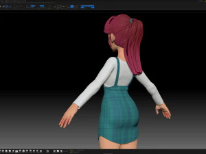 zbrush personagem estilizado malha base feminina - estilo amy girl 11 Modelo 3D