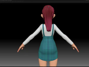 zbrush personagem estilizado malha base feminina - estilo amy girl 11 Modelo 3D