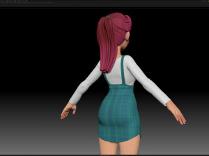 zbrush stylized character girl base mesh - amy girl style 11 Modelo 3D