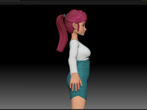 zbrush stylized character girl base mesh - amy girl style 11 Modelo 3D