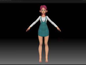 zbrush stylized character girl base mesh - amy girl style 11 Modelo 3D