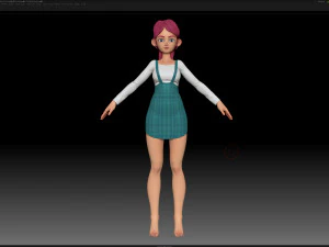 zbrush personagem estilizado malha base feminina - estilo amy girl 11 Modelo 3D