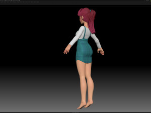 zbrush stylized character girl base mesh - amy girl style 11 Modelo 3D