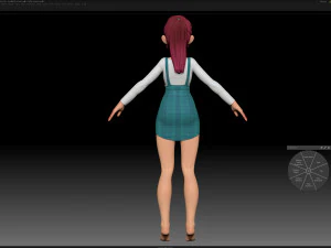 zbrush personagem estilizado malha base feminina - estilo amy girl 11 Modelo 3D