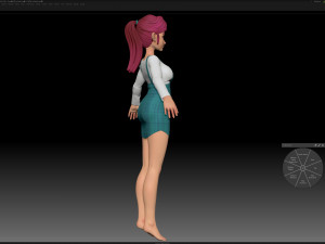 zbrush stylized character girl base mesh - amy girl style 11 Modelo 3D