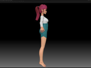 zbrush stylized character girl base mesh - amy girl style 11 Modelo 3D