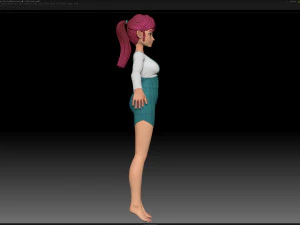 zbrush personagem estilizado malha base feminina - estilo amy girl 11 Modelo 3D