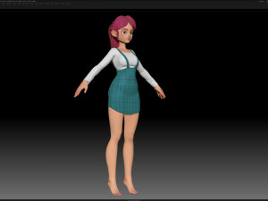 zbrush stylized character girl base mesh - amy girl style 11 Modelo 3D
