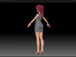 zbrush stylized character girl base mesh - amy girl style 12 Modelo 3D