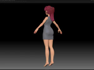 zbrush stylized character girl base mesh - amy girl style 12 3D Model