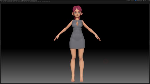 zbrush stylized character girl base mesh - amy girl style 12 Modelo 3D .c4d .max .obj .3ds .fbx .stl .blend