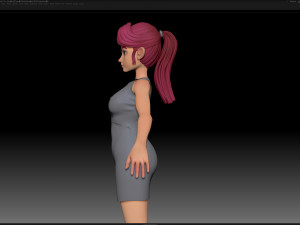 zbrush stylized character girl base mesh - amy girl style 12 Modelo 3D