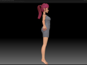 zbrush stylized character girl base mesh - amy girl style 12 Modelo 3D