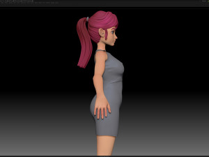 zbrush stylized character girl base mesh - amy girl style 12 Modelo 3D