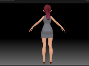 zbrush stylized character girl base mesh - amy girl style 12 Modelo 3D